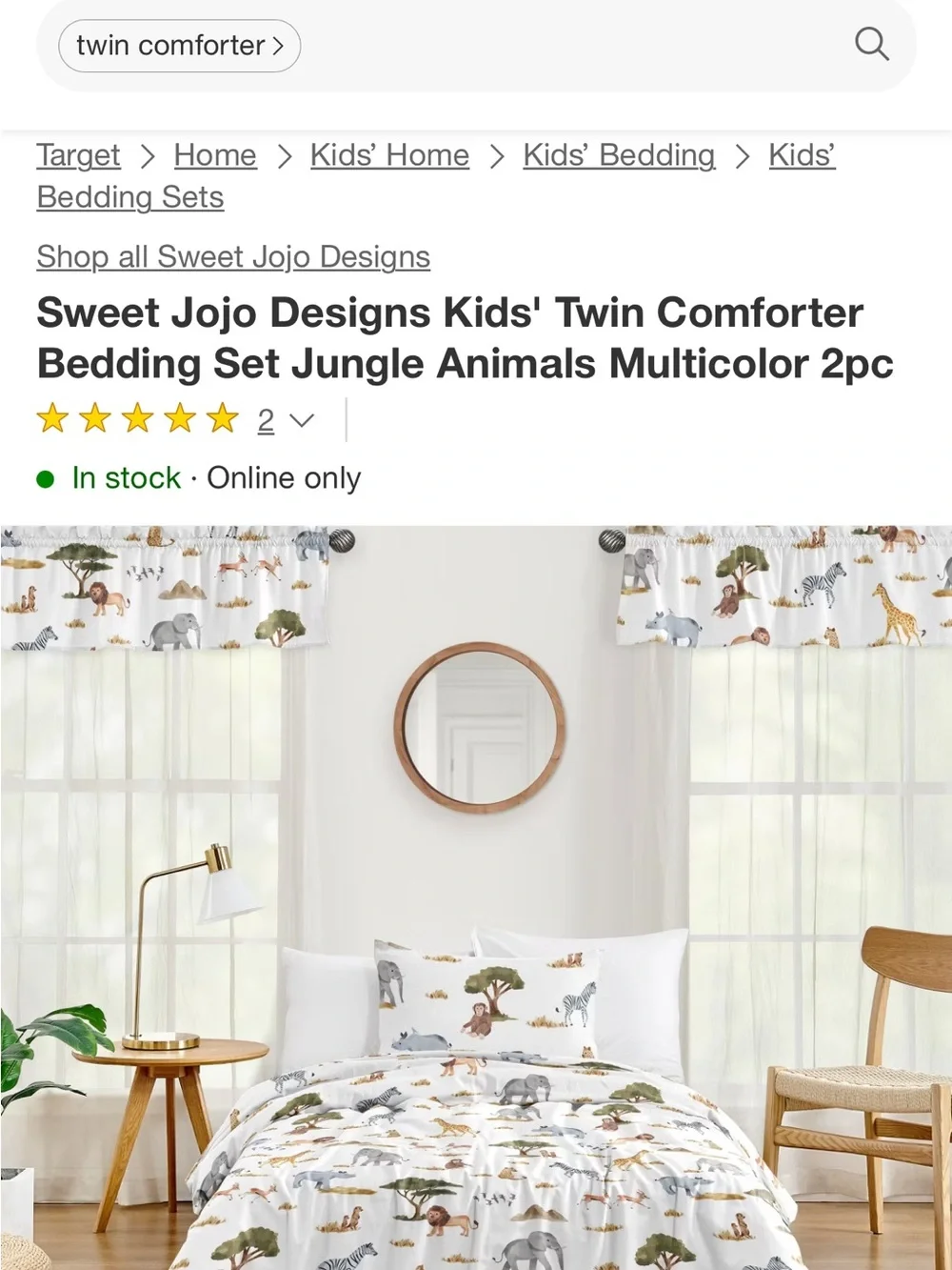 Target Sweet Jojo Designs Kids' Twin Comforter Set - Multicolor Jungle Animals